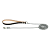 Omni Pet Chain Lead with Black Leather Handle 6 Ft.