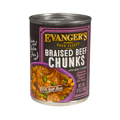 Evanger's Hand Packed: Braised Beef Chunks Dog Food 12 oz